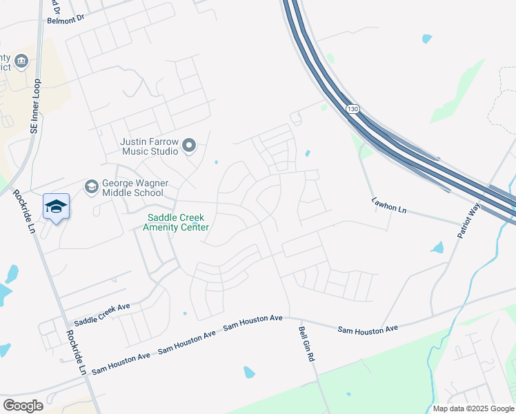 map of restaurants, bars, coffee shops, grocery stores, and more near 216 Gidran Trail in Georgetown