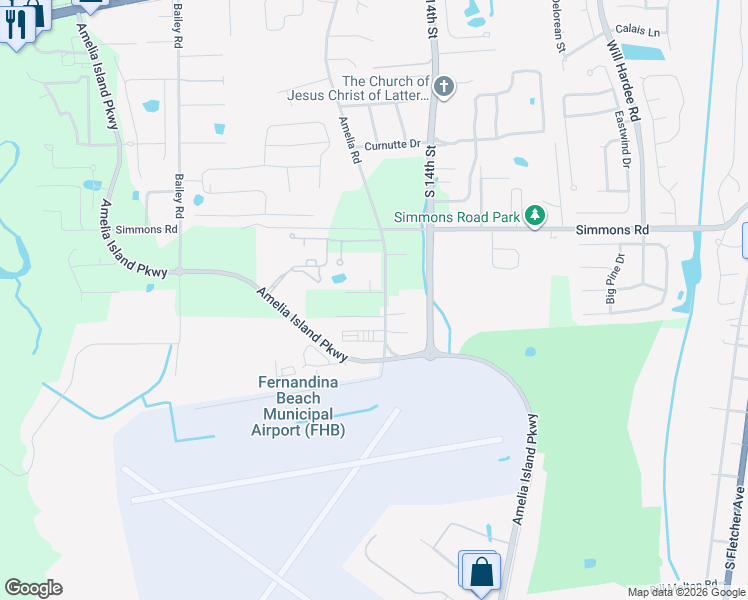 map of restaurants, bars, coffee shops, grocery stores, and more near 786 Barrington Drive in Fernandina Beach