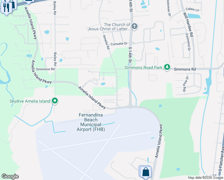 map of restaurants, bars, coffee shops, grocery stores, and more near 786 Barrington Drive in Fernandina Beach