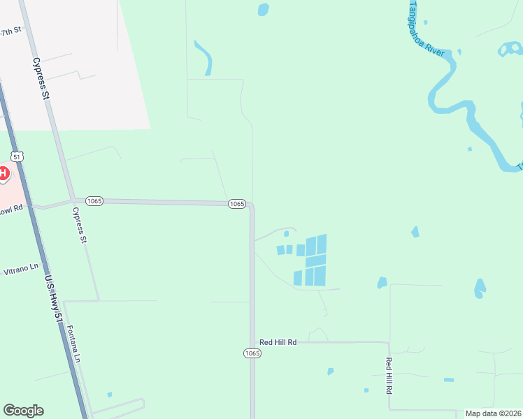 map of restaurants, bars, coffee shops, grocery stores, and more near 52516 Louisiana 1065 in Independence