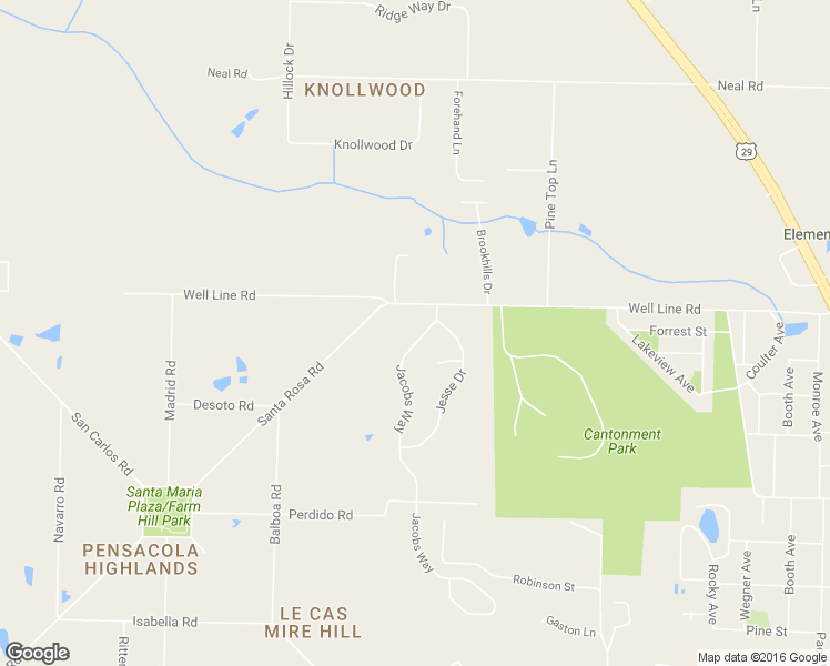 map of restaurants, bars, coffee shops, grocery stores, and more near 981 Jacobs Way in Escambia County
