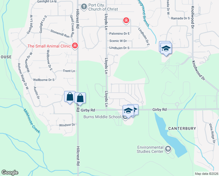 map of restaurants, bars, coffee shops, grocery stores, and more near 3290-3320 Lloyds Lane in Mobile