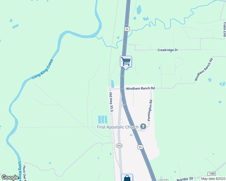 map of restaurants, bars, coffee shops, grocery stores, and more near 6514 U.S. 59 in Goodrich