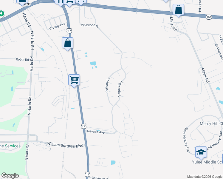 map of restaurants, bars, coffee shops, grocery stores, and more near 86036 Rio Way in Yulee