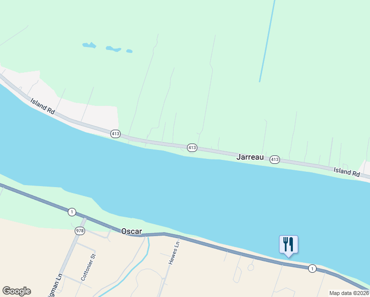 map of restaurants, bars, coffee shops, grocery stores, and more near 6859 Island Road in Jarreau