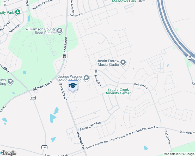 map of restaurants, bars, coffee shops, grocery stores, and more near 1148 Kimblewick Drive in Georgetown