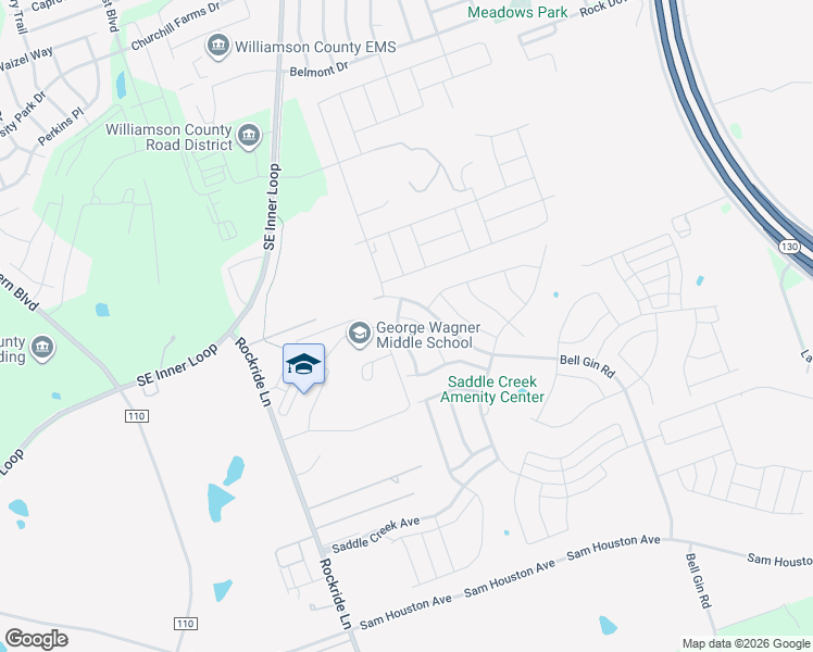 map of restaurants, bars, coffee shops, grocery stores, and more near 200 Carlson Cove in Georgetown