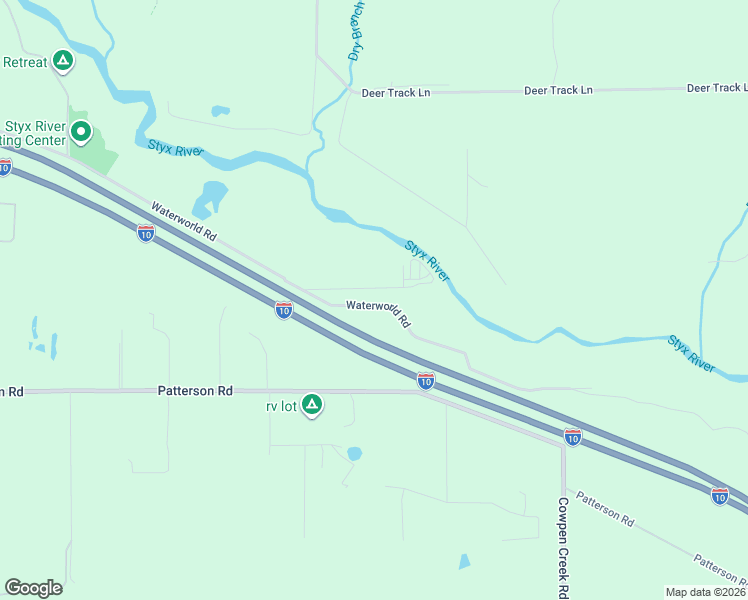 map of restaurants, bars, coffee shops, grocery stores, and more near 25600-25698 Water Rapids Road in Robertsdale