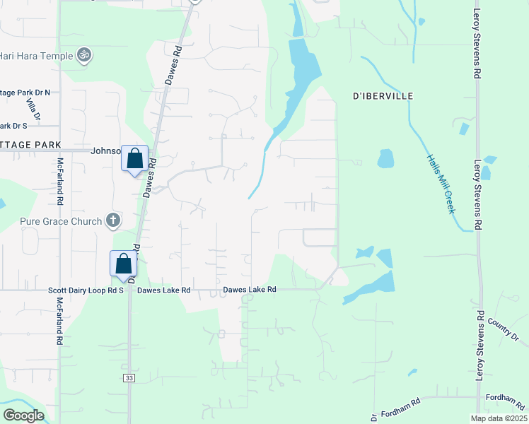 map of restaurants, bars, coffee shops, grocery stores, and more near 3281 Benyard Drive in Mobile