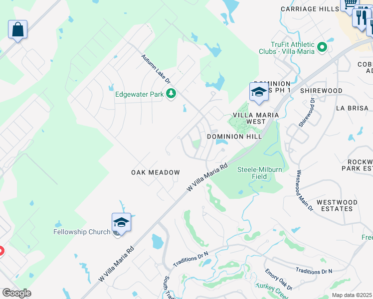 map of restaurants, bars, coffee shops, grocery stores, and more near 2024 Mountain Wind Loop in Bryan