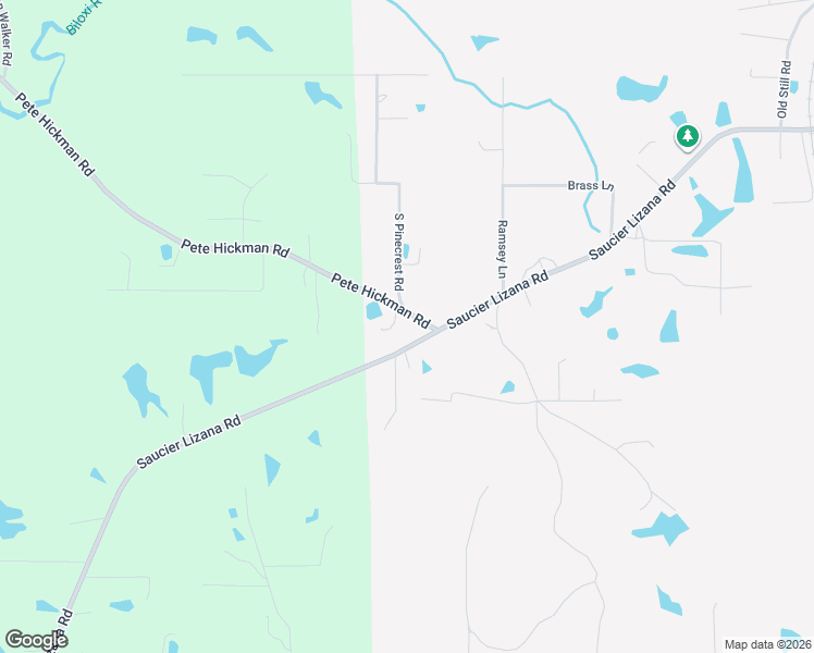 map of restaurants, bars, coffee shops, grocery stores, and more near 18553 Pete Hickman Road in Saucier