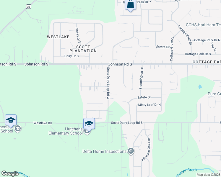 map of restaurants, bars, coffee shops, grocery stores, and more near 3301 Scott Dairy Loop Road West in Mobile