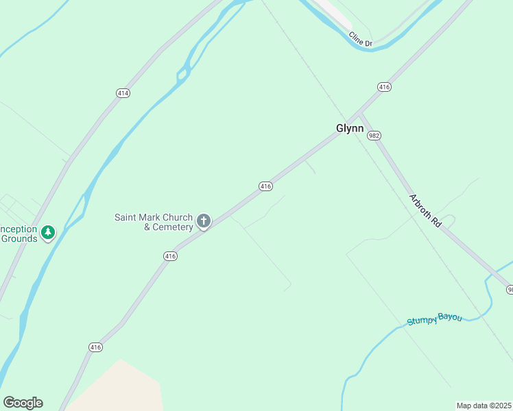 map of restaurants, bars, coffee shops, grocery stores, and more near 13888 Louisiana 416 in Glynn