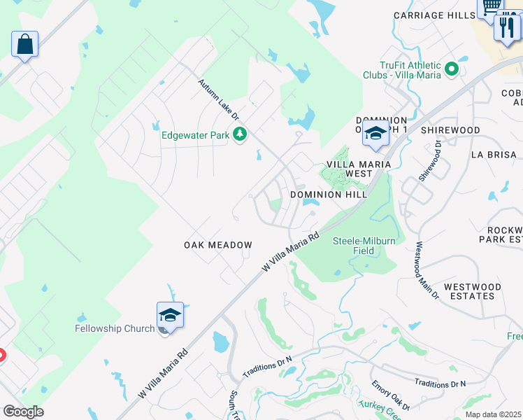 map of restaurants, bars, coffee shops, grocery stores, and more near 2024 Mountain Wind Loop in Bryan