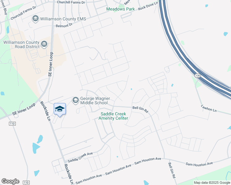 map of restaurants, bars, coffee shops, grocery stores, and more near 9101 Daisy Cutter Crossing in Georgetown