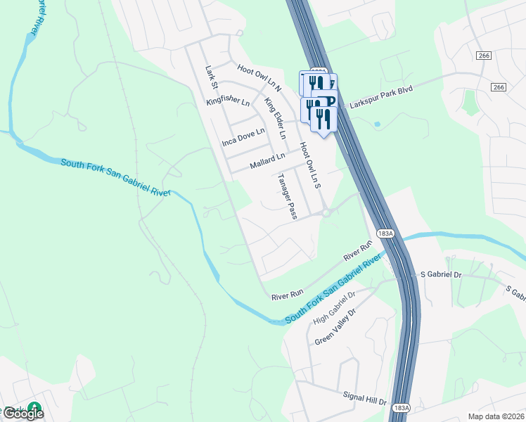 map of restaurants, bars, coffee shops, grocery stores, and more near 424 Talon Grasp Trail in Leander