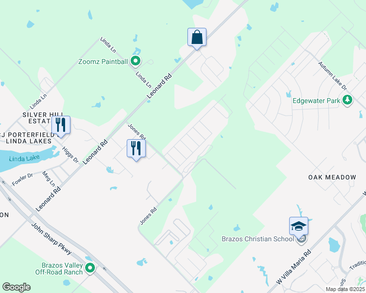 map of restaurants, bars, coffee shops, grocery stores, and more near 5719 Cerrillos Drive in Bryan