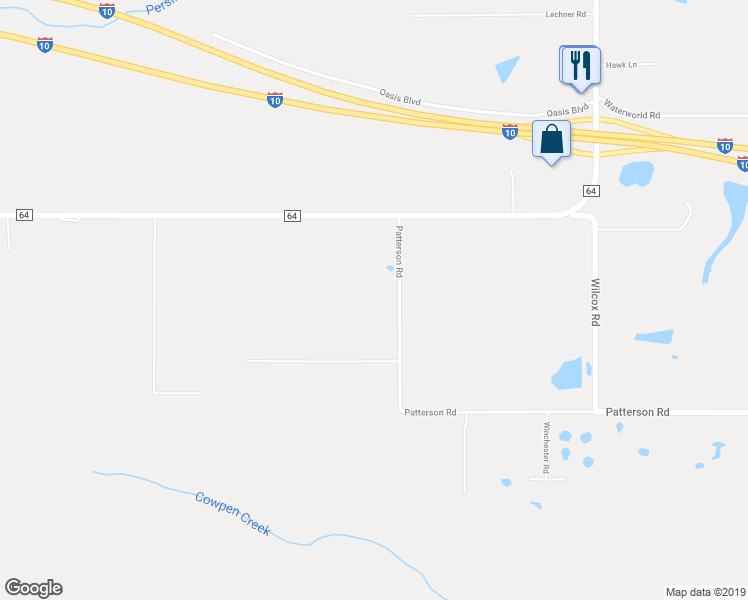 map of restaurants, bars, coffee shops, grocery stores, and more near 23497 Patterson Road in Robertsdale