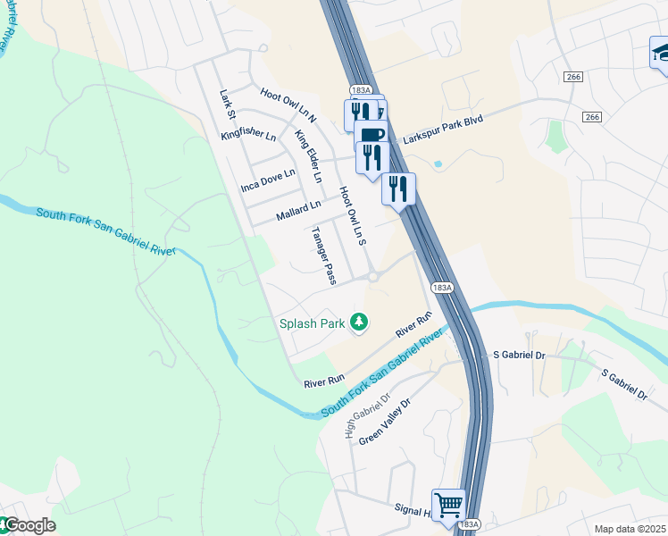 map of restaurants, bars, coffee shops, grocery stores, and more near 109 Hopen Cove in Leander