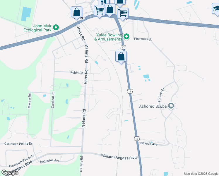 map of restaurants, bars, coffee shops, grocery stores, and more near 850737 U.S. 17 in Yulee