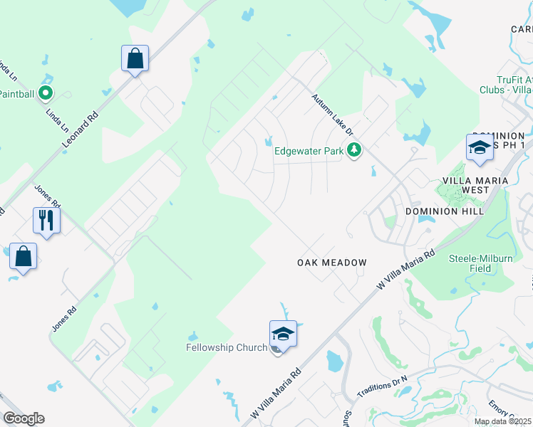 map of restaurants, bars, coffee shops, grocery stores, and more near 1468 Kingsgate Drive in Bryan