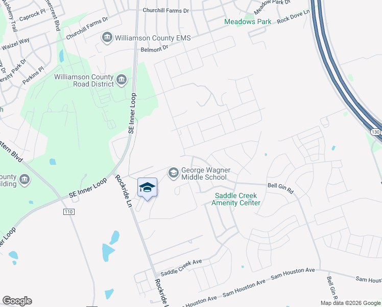 map of restaurants, bars, coffee shops, grocery stores, and more near 200 Carlson Cove in Georgetown