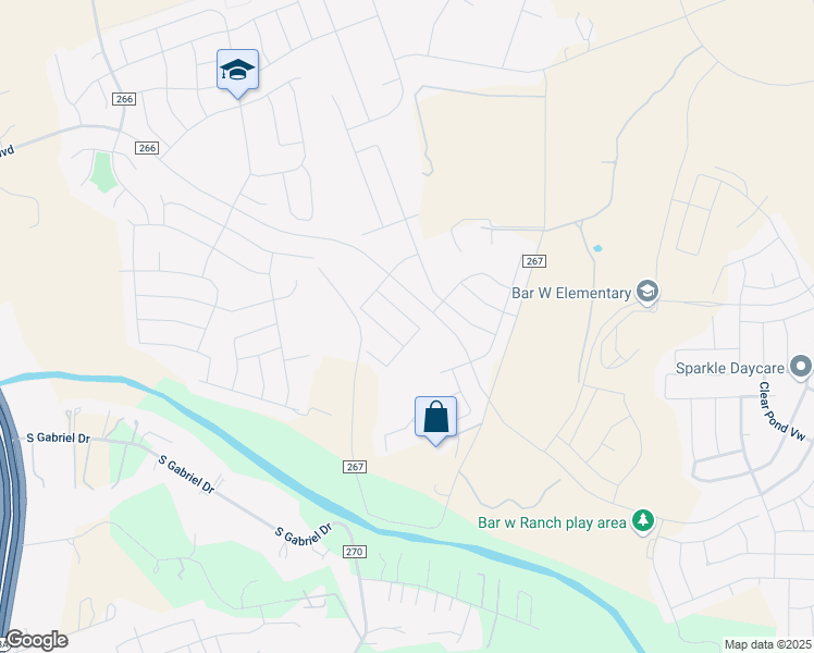 map of restaurants, bars, coffee shops, grocery stores, and more near 1454 County Road 267 in Georgetown