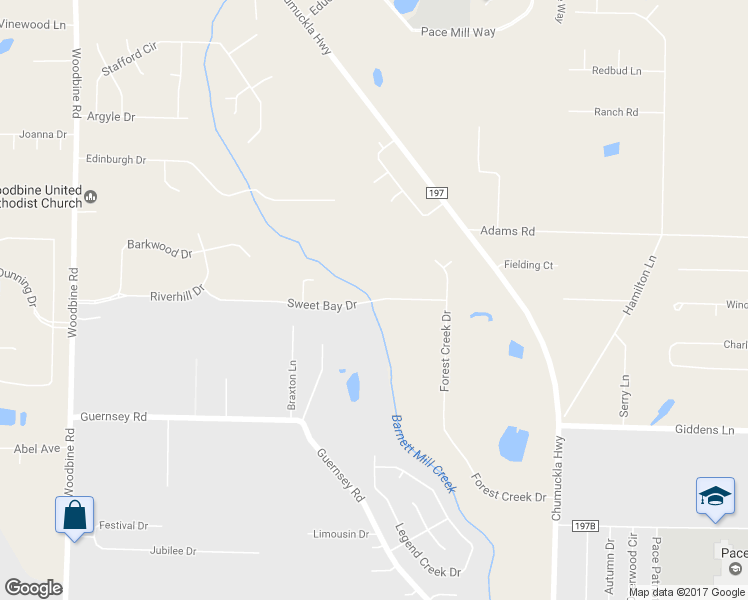 map of restaurants, bars, coffee shops, grocery stores, and more near Sweet Bay Drive in Santa Rosa County