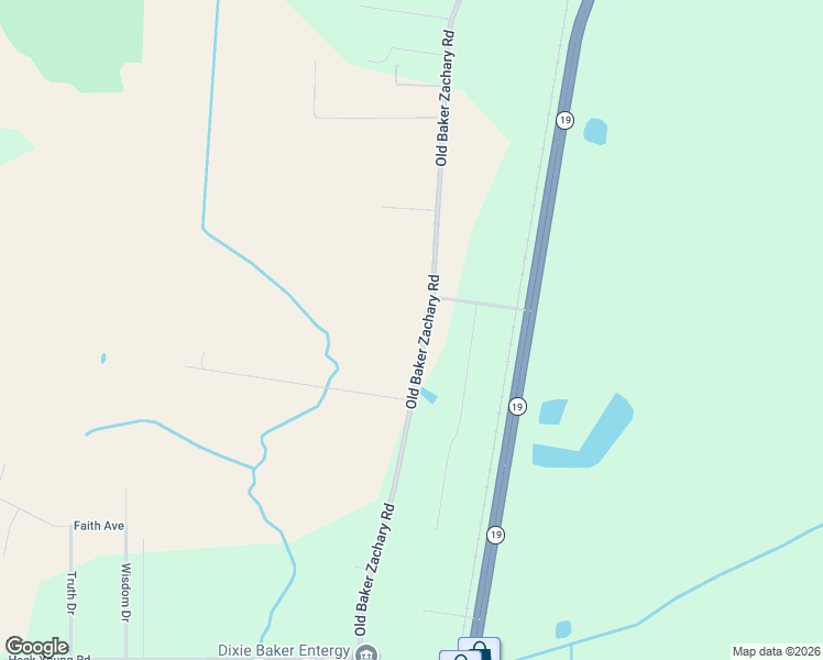 map of restaurants, bars, coffee shops, grocery stores, and more near 17903 Old Baker Zachary Road in Baker