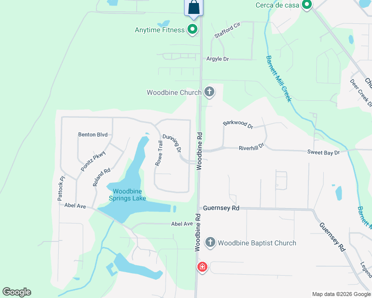 map of restaurants, bars, coffee shops, grocery stores, and more near 5121 Rowe Trail in Pace