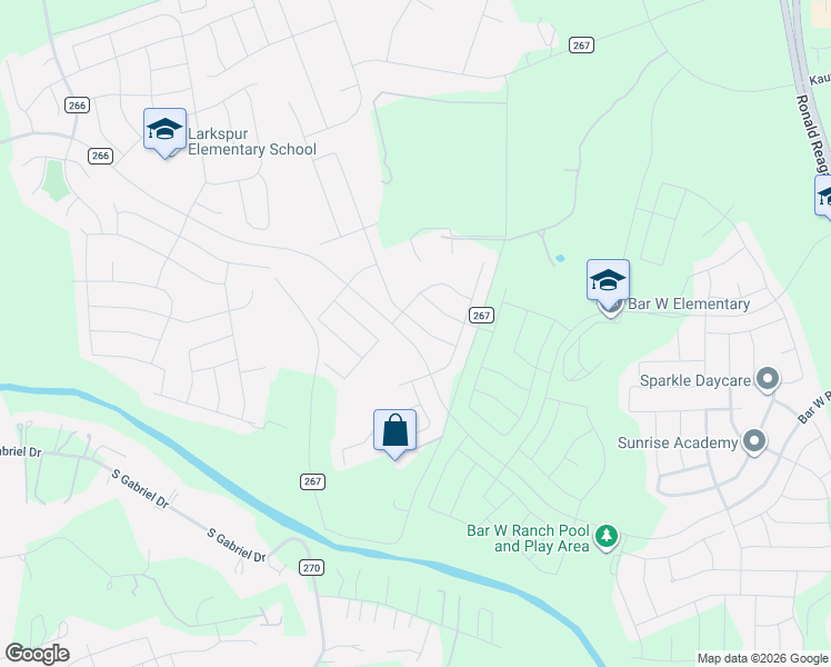 map of restaurants, bars, coffee shops, grocery stores, and more near 1000 County Road 267 in Georgetown