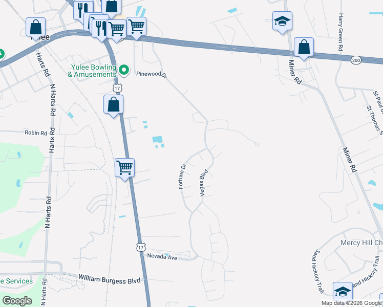 map of restaurants, bars, coffee shops, grocery stores, and more near 86323 Fortune Drive in Yulee