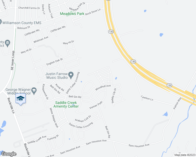 map of restaurants, bars, coffee shops, grocery stores, and more near 812 Bridle Creek Drive in Georgetown