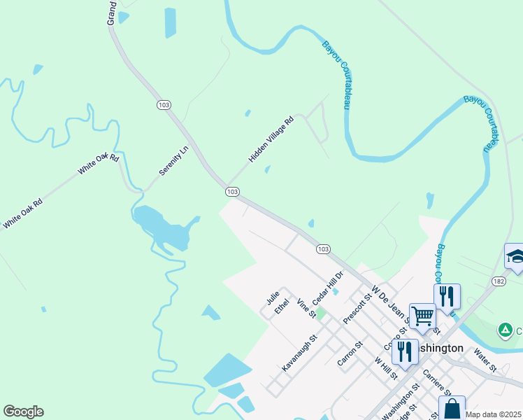 map of restaurants, bars, coffee shops, grocery stores, and more near Dejean Street in Washington