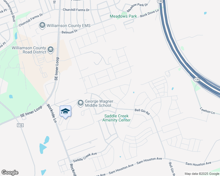 map of restaurants, bars, coffee shops, grocery stores, and more near 1201 Nokota Bend in Georgetown