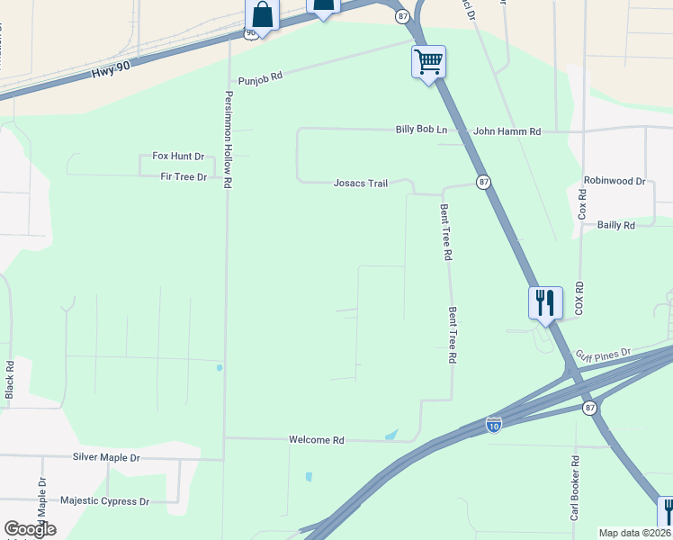 map of restaurants, bars, coffee shops, grocery stores, and more near 5199 Pine Berry Road in Milton