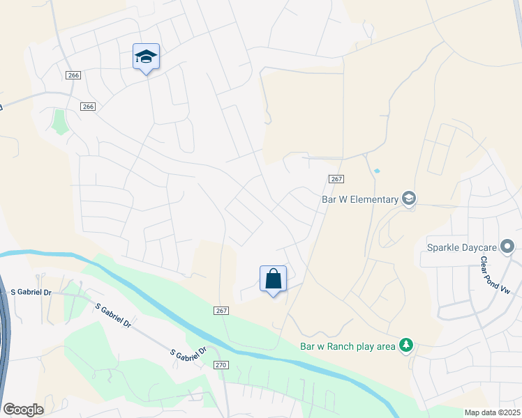 map of restaurants, bars, coffee shops, grocery stores, and more near 1454 County Road 267 in Georgetown