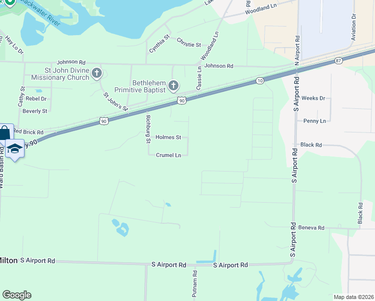 map of restaurants, bars, coffee shops, grocery stores, and more near 5269 McCallister Street in Milton
