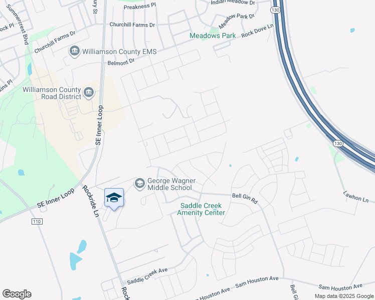 map of restaurants, bars, coffee shops, grocery stores, and more near 1201 Nokota Bend in Georgetown