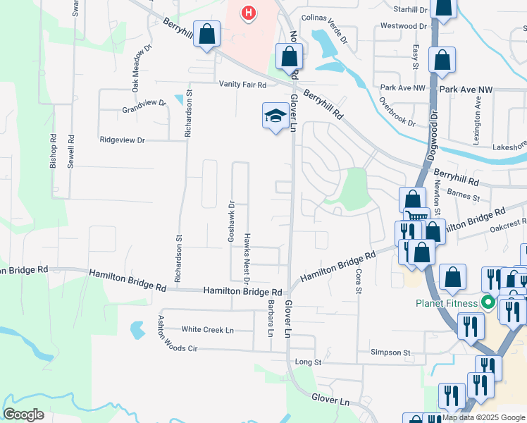 map of restaurants, bars, coffee shops, grocery stores, and more near 5198 Hawks Nest Drive in Milton