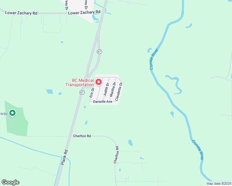 map of restaurants, bars, coffee shops, grocery stores, and more near 18115 Claudette Drive in Zachary