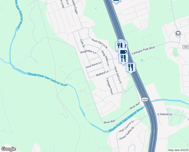 map of restaurants, bars, coffee shops, grocery stores, and more near 89 Mallard Lane in Leander