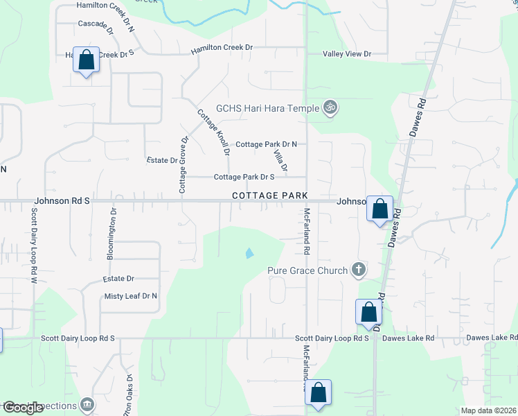 map of restaurants, bars, coffee shops, grocery stores, and more near 9325 Johnson Road South in Mobile