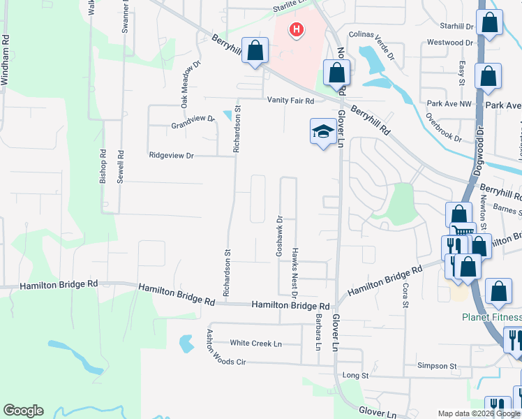 map of restaurants, bars, coffee shops, grocery stores, and more near 5347 Dalton Circle in Milton