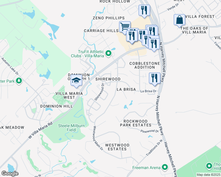 map of restaurants, bars, coffee shops, grocery stores, and more near 2009 Elvenking Court in Bryan