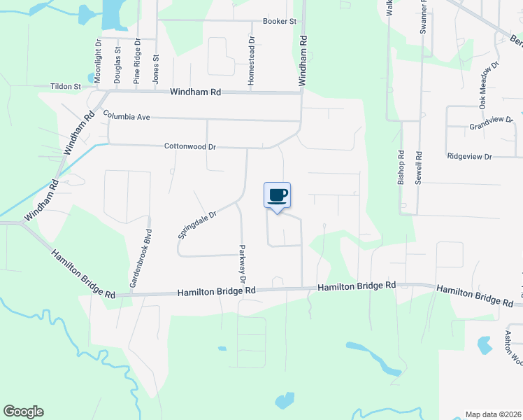map of restaurants, bars, coffee shops, grocery stores, and more near 5101 Ridgeway Boulevard in Milton
