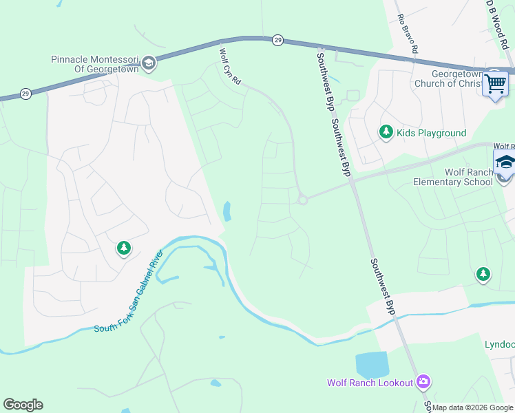 map of restaurants, bars, coffee shops, grocery stores, and more near 1802 Crimson Sunset Drive in Georgetown