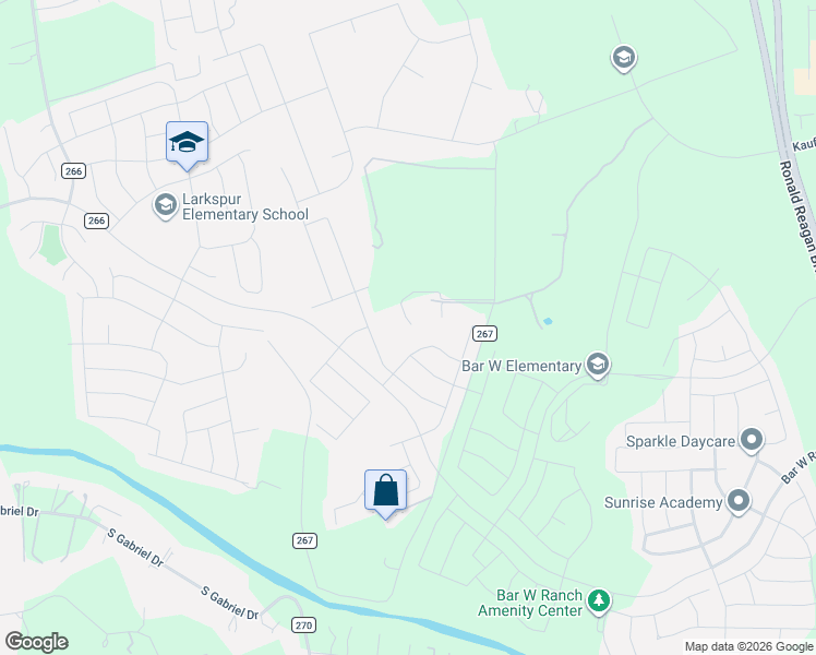 map of restaurants, bars, coffee shops, grocery stores, and more near 1000 County Road 267 in Georgetown