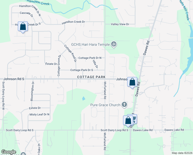 map of restaurants, bars, coffee shops, grocery stores, and more near 9250 Johnson Road South in Mobile