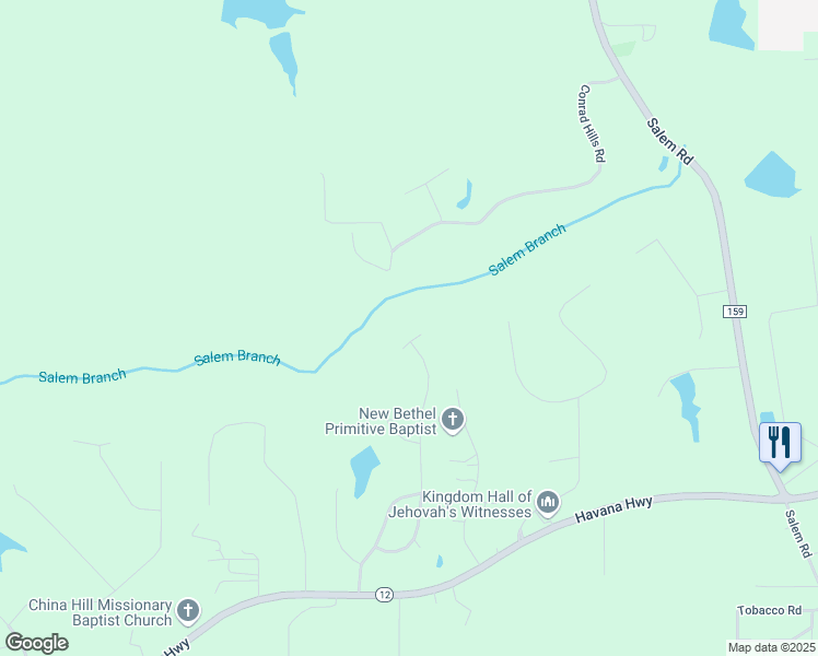 map of restaurants, bars, coffee shops, grocery stores, and more near 45 Salem Creek Lane in Havana